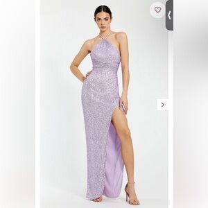 Mac Duggal Sequin Lavender Formal Gown